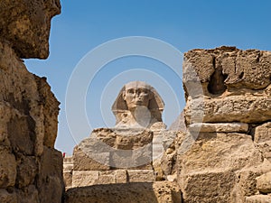 Sphinx and Pyramids of Giza in Cairo Egypt