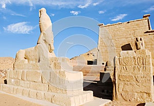 Sphinx of Ramesses II at Wadi es-Sebua temple.