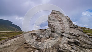 Sphinx rock in Bucegi Mountains Carpathians Romania