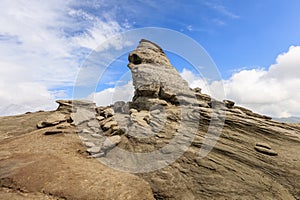 Sphinx rock in Bucegi Mountains Carpathians Romania