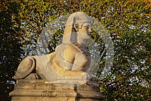 Sphinx sculpture in the Tuileries gardens, Paris