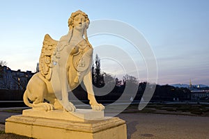 Sphinx statue in the Belvedere Garden, Vienna