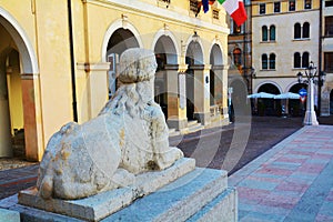 Sphinx statue, Conegliano Veneto city, Italy photo