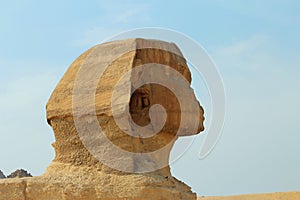 Sphinx statue in Giza Egypt. Ancient architecture