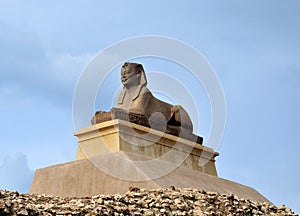Sphinx statue on the hill,