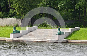 The sphinxes on the Malaya Nevka photo