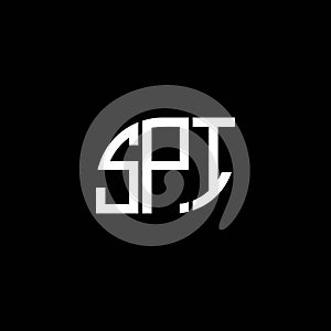 SPI letter logo design on black background. SPI creative initials letter logo concept. SPI letter design