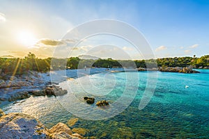 Spiaggia Capriccioli, beach of Emerald coast, east Sardinia island, Italy