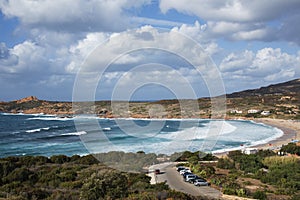 Spiaggia della Marinedda beach in Sardinia, Italy