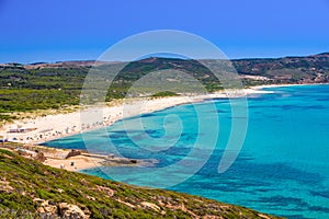 Spiaggia di Fontanamare Beach, South-west coast , Sardinia, Italy photo
