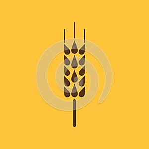 The spica icon. Wheat symbol. Flat