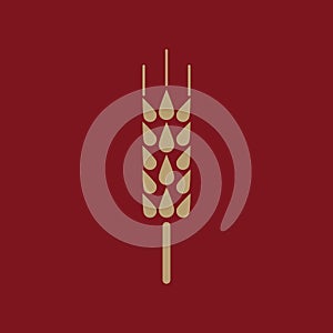 The spica icon. Wheat symbol. Flat