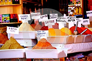 Spice market in Marrakech.