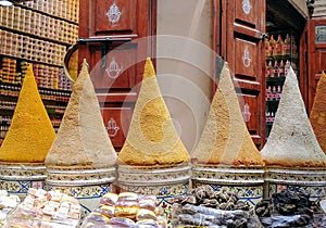 Spice market in Marrakech, Morocco.