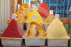 Spice market in Morocco