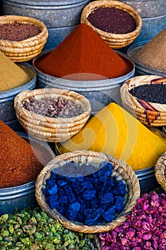 Spice market in the streets of Marrakesh