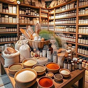 spice and oil shop illustration photo