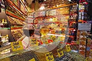 Spice shop Grand Bazaar market in Istanbul