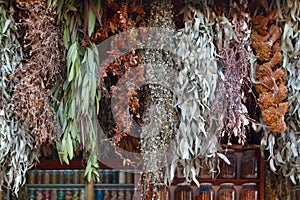 Spice shop in the souk of Marrakesh in Morocco