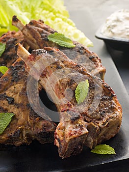 Spiced Lamb Chops with Raita - Chaamp Lajawab