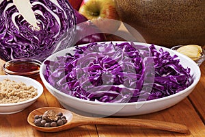 Spiced Red Cabbage and Ingredients