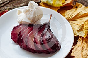 Spiced Red Wine Poached Pears