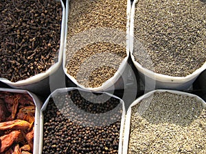 Spices arranged