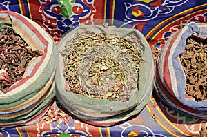 Spices in cairo souk egypt