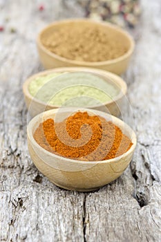 Spices - cardamon, chili, cinnamon