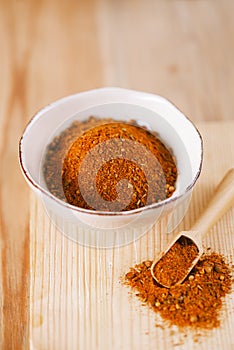 Spices Chicken BBQ Rub mix of Herbs, shallow dof photo