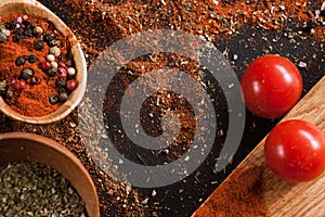 Spices. Culinary, cuisine, recipe background