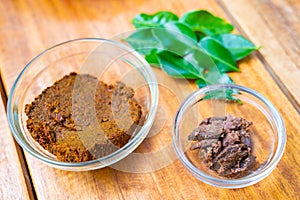 Spices curry paste and shrimp paste ingredient for cooking