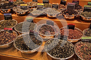 Spices on Display at Market in Grand Central Terminal