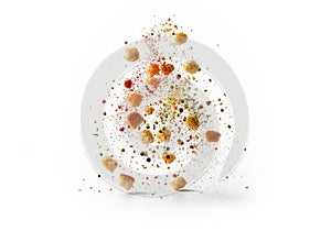 Spices exploding in midair