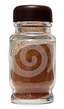 Spices. Glass Jar With Pepper, Isolated On White