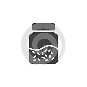 Spices in glass jar vector icon