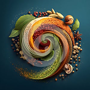 Spices and Herbs Spiral Culinary Art