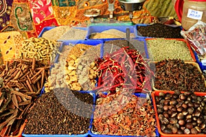Spices in an Indian bazaar