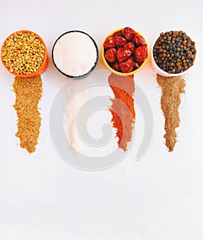 Spices indian spice masala masale aromatic flavoring foodspices coriander blackpepper redpepper salt dry food ingredients image photo