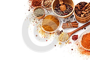 Spices isolated on white