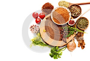 Spices isolated on white