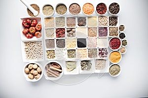 Spices and leguminous vegetable theme.