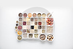 Spices and leguminous vegetable theme.