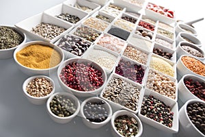 Spices and leguminous vegetable theme.