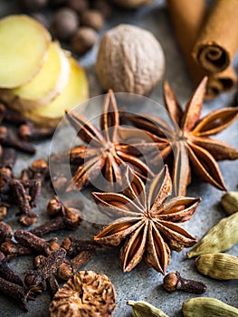 Spices for making gingerbread spice mix