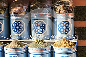 spices in the market in india, photo as background