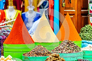 Spices on market in Marrakech - Morocco