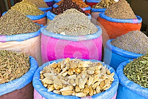 Spices at the market of Marrakesh, Morocco