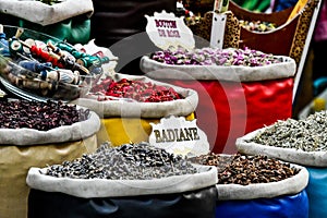 spices in the market, photo as background