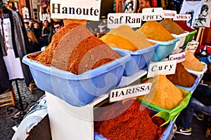 spices in the market, photo as background